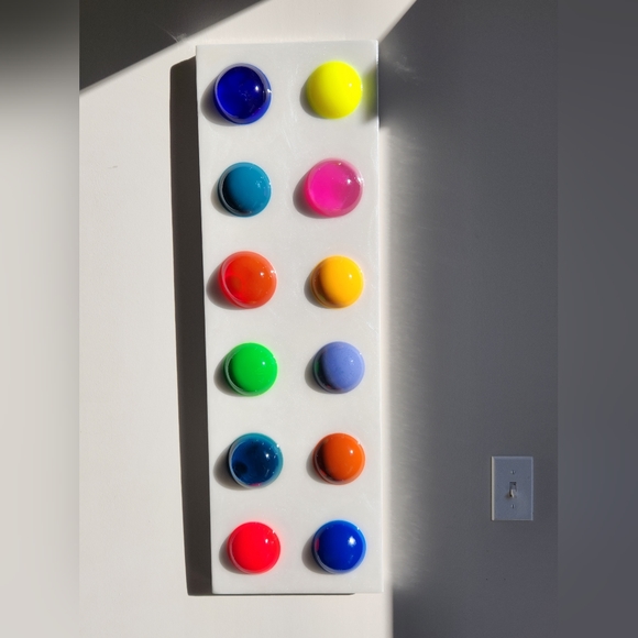 SOLD - Resin Art Bright Bold Energetic 1 of A Kind Artwork - Picture 13 of 16